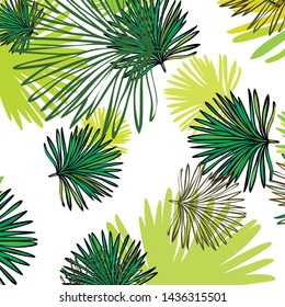 Summer tropical vector design for banner or flyer with exotic leaves.