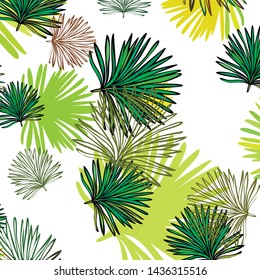 Summer tropical vector design for banner or flyer with exotic leaves.