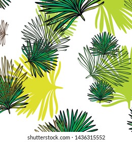 Summer tropical vector design for banner or flyer with exotic leaves.