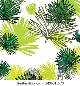 Summer tropical vector design for banner or flyer with exotic leaves.