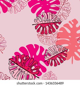 Summer tropical vector design for banner or flyer with exotic leaves.