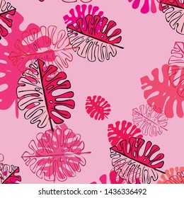 Summer tropical vector design for banner or flyer with exotic leaves.