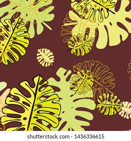Summer tropical vector design for banner or flyer with exotic leaves.