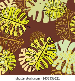 Summer tropical vector design for banner or flyer with exotic leaves.