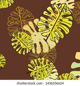 Summer tropical vector design for banner or flyer with exotic leaves.