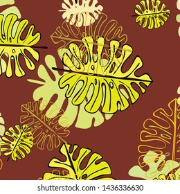 Summer tropical vector design for banner or flyer with exotic leaves.