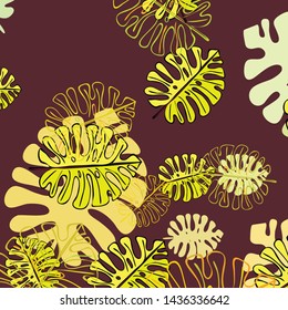 Summer tropical vector design for banner or flyer with exotic leaves.