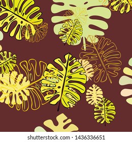 Summer tropical vector design for banner or flyer with exotic leaves.