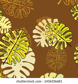 Summer tropical vector design for banner or flyer with exotic leaves.