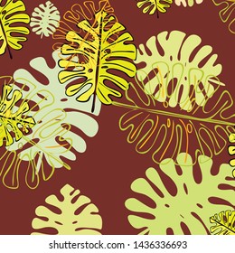 Summer tropical vector design for banner or flyer with exotic leaves.
