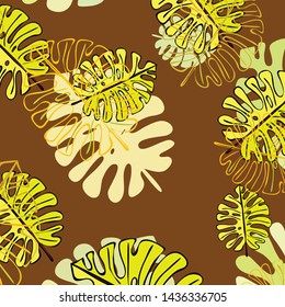 Summer tropical vector design for banner or flyer with exotic leaves.