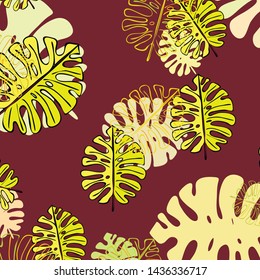 Summer tropical vector design for banner or flyer with exotic leaves.