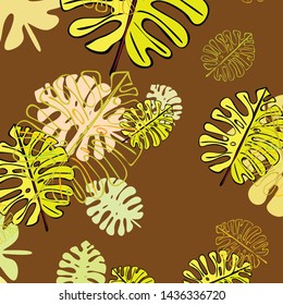 Summer tropical vector design for banner or flyer with exotic leaves.