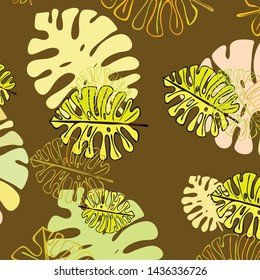 Summer tropical vector design for banner or flyer with exotic leaves.