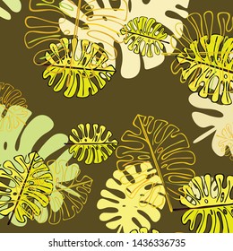 Summer tropical vector design for banner or flyer with exotic leaves.