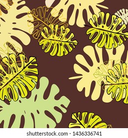 Summer tropical vector design for banner or flyer with exotic leaves.