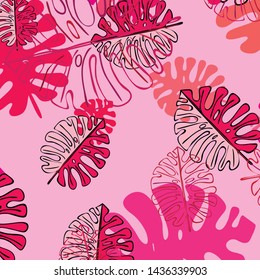 Summer tropical vector design for banner or flyer with exotic leaves.