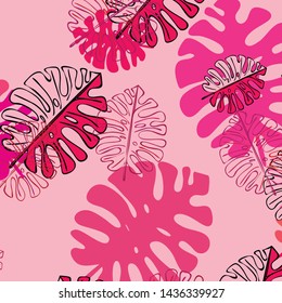 Summer tropical vector design for banner or flyer with exotic leaves.