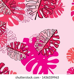 Summer tropical vector design for banner or flyer with exotic leaves.