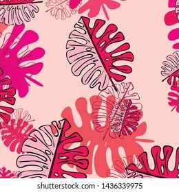 Summer tropical vector design for banner or flyer with exotic leaves.