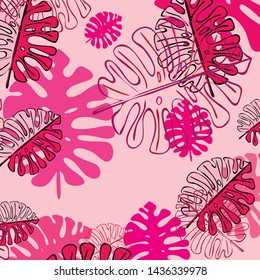 Summer tropical vector design for banner or flyer with exotic leaves.