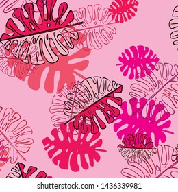 Summer tropical vector design for banner or flyer with exotic leaves.