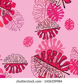 Summer tropical vector design for banner or flyer with exotic leaves.