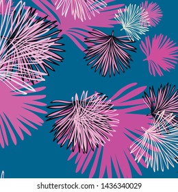 Summer tropical vector design for banner or flyer with exotic leaves.