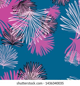 Summer tropical vector design for banner or flyer with exotic leaves.