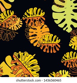 Summer tropical vector design for banner or flyer with exotic leaves.