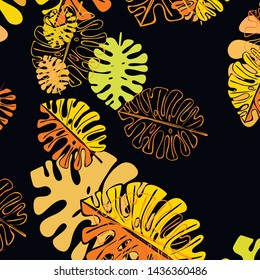 Summer tropical vector design for banner or flyer with exotic leaves.