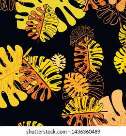 Summer tropical vector design for banner or flyer with exotic leaves.