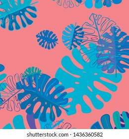 Summer tropical vector design for banner or flyer with exotic leaves.