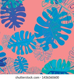 Summer tropical vector design for banner or flyer with exotic leaves.