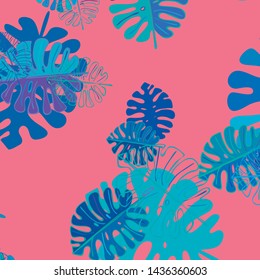 Summer tropical vector design for banner or flyer with exotic leaves.