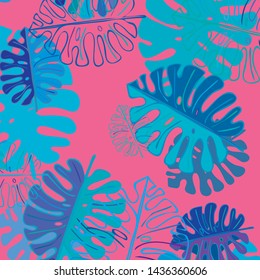 Summer tropical vector design for banner or flyer with exotic leaves.