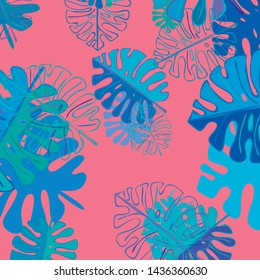 Summer tropical vector design for banner or flyer with exotic leaves.