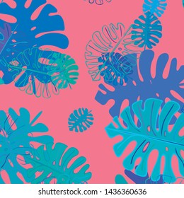 Summer tropical vector design for banner or flyer with exotic leaves.
