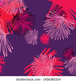 Summer tropical vector design for banner or flyer with exotic leaves.