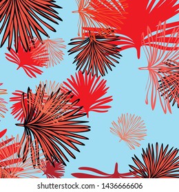Summer tropical vector design for banner or flyer with exotic leaves.