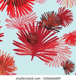 Summer tropical vector design for banner or flyer with exotic leaves.