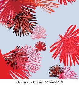 Summer tropical vector design for banner or flyer with exotic leaves.