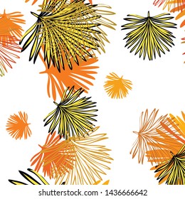 Summer tropical vector design for banner or flyer with exotic leaves.