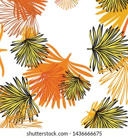 Summer tropical vector design for banner or flyer with exotic leaves.