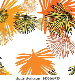 Summer tropical vector design for banner or flyer with exotic leaves.