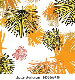 Summer tropical vector design for banner or flyer with exotic leaves.