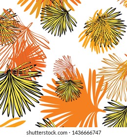 Summer tropical vector design for banner or flyer with exotic leaves.