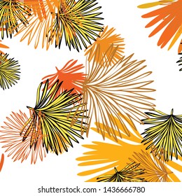 Summer tropical vector design for banner or flyer with exotic leaves.