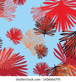 Summer tropical vector design for banner or flyer with exotic leaves.