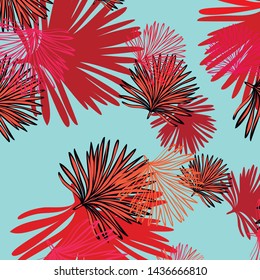 Summer tropical vector design for banner or flyer with exotic leaves.